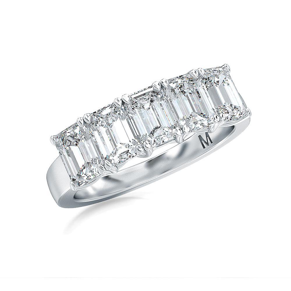 5 Stone Emerald Cut Diamond Band