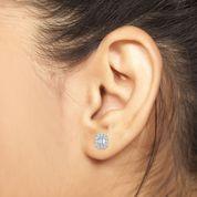 Load image into Gallery viewer, Emerald Cut Diamond Halo Stud Earrings
