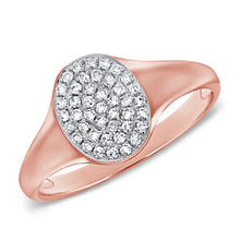 Load image into Gallery viewer, Oval Signet Ring with Diamond Pave
