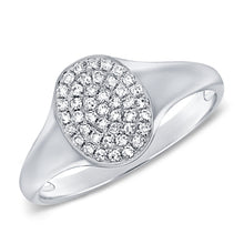 Load image into Gallery viewer, Oval Signet Ring with Diamond Pave
