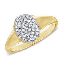 Load image into Gallery viewer, Oval Signet Ring with Diamond Pave
