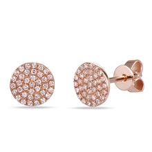 Load image into Gallery viewer, Diamond Pave Disc Stud Earrings
