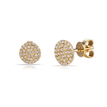 Load image into Gallery viewer, Diamond Pave Disc Stud Earrings
