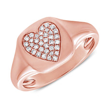Load image into Gallery viewer, Signet Ring with Diamond Pave Heart
