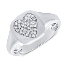 Load image into Gallery viewer, Signet Ring with Diamond Pave Heart
